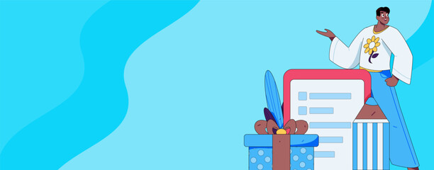 Invite friends to conduct questionnaire flat vector concept operation hand drawn illustration
