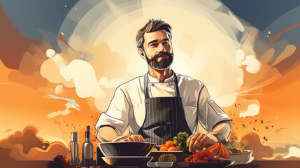 generated illustration of  international chef day october 20
