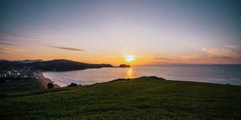 sunset over the sea