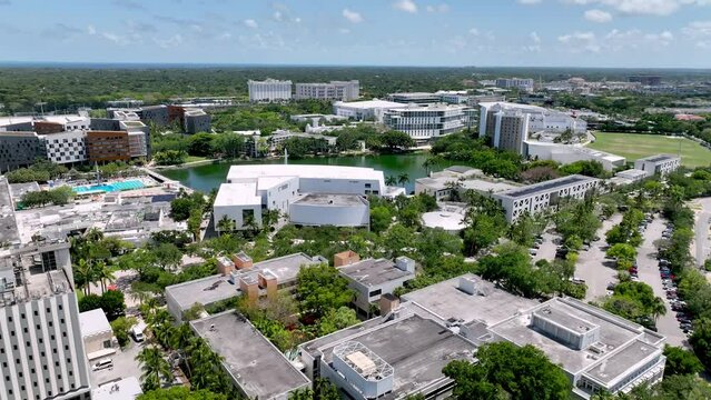 Aerial low pullout University of Miami