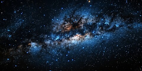 Fototapeta premium A starry sky with a large blue cloud in the middle