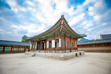 Gyeongbokgung palace landmark of Seoul, South Korea.