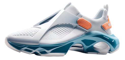 Futuristic sneaker shoe on isolated . New shoe concept. modern shoe style