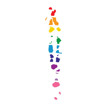 Maldives swoosh silhouette rainbow map