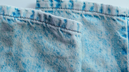 Blue jeans fabric with detailed texture