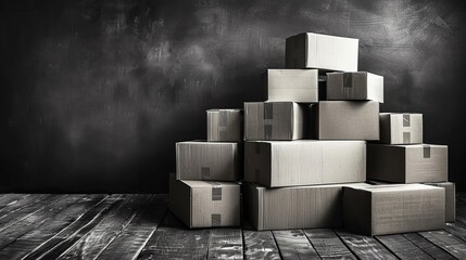 積み重ねた段ボール