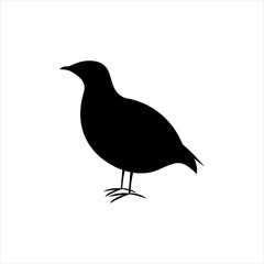Partridge silhouette solid icon vector. The partridge icon. Hunting concept. Game meat sign on white background. Partridge meat badge. Hunting illustration. Hunt logo.