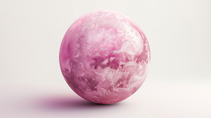 A pink planet isolated on white background - Generative AI