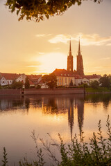 summer beautiful morning in wroclaw, poland