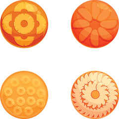 Vector illustration of orange and citrus slices in a vibrant, detailed style