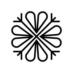 Old baltic Folk star or cross ornamental symbol. Folk star or flower symbol.