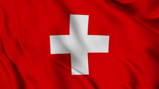 Switzerland flag animation seamless loop. 4K high resolution