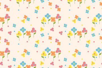 Floral seamless pattern, modern floral design for fabric, cotton, wallpaper, satin, gift wrap, carpet.