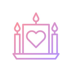 Candle love gradient soft pink purple valentine illustration