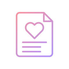 Paper love gradient soft pink purple valentine illustration