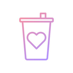 Cup love gradient soft pink purple valentine illustration