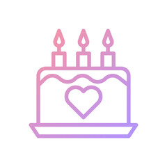 Cake love gradient soft pink purple valentine illustration