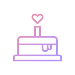 Fototapeta premium Cake love gradient soft pink purple valentine illustration