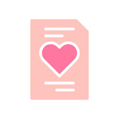 Paper love solid soft pink valentine illustration