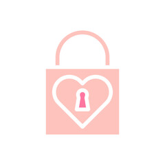 Padlock love solid soft pink valentine illustration