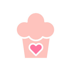 Cake love solid soft pink valentine illustration