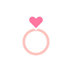 Ring love solid soft pink valentine illustration