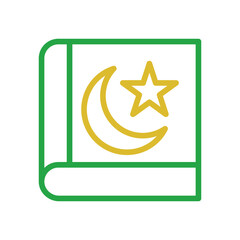 Quran element duocolor orange green ramadan illustration