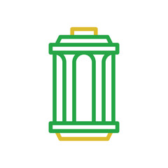 Lantern element duocolor orange green ramadan illustration