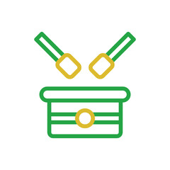Drum element duocolor orange green ramadan illustration