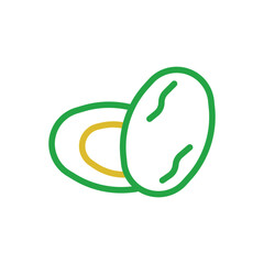 Obraz premium Palmdates element duocolor orange green ramadan illustration