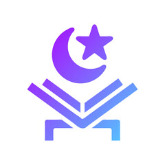 Quran element solid blue purple ramadan illustration