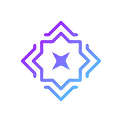 Decoration element solid blue purple ramadan illustration