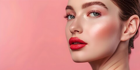 Professional Makeup Mastery A Models Radiant Allure in Cosmetic Advertising