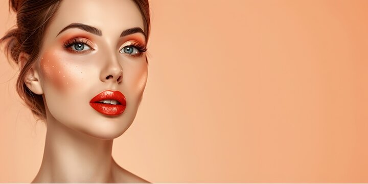 Professional Makeup Showcase Radiant Advertising Banner for Decorative Cosmetics