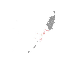 Koror State map, administrative division of Palau. Vector illustration.