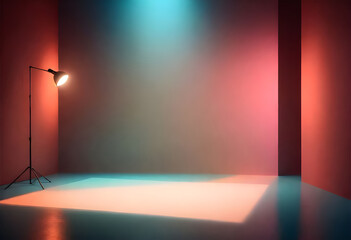 An empty photography studio for Augmented reality mockup pattern frame web instagram model shopping product storefront