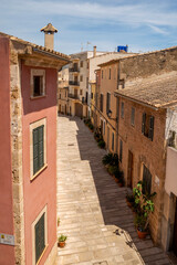 Alcudia is a historic medieval little town with narrow and colorful streets in the north of the island of Majorca, Balearic Islands, Spain