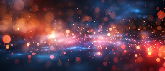 Fototapeta premium Abstract bokeh lights with colorful glow creating a magical, dreamy effect. Perfect for festive, celebration, or party backgrounds.
