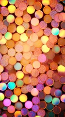 Luxury gold background with golden shining glowing glitter particles, seamless loop with circle of bubbles or coins.