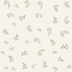 Minimalist Leaf Branch Seamless Pattern