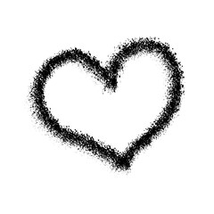 Heart icon with black spray paint in graffiti street style
