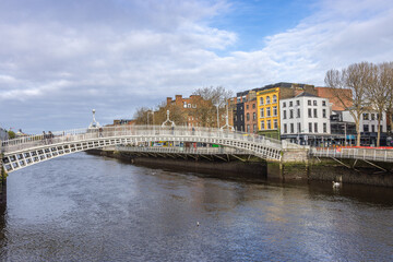 Dublin, Ireland - April 14 2024 'Beautiful spring day in Dublin's city center