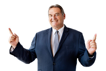 Cheerful aged businessman transparent png