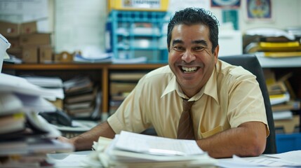 Happy accountant at work