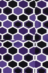 Futuristic Hexagon Soccer Jersey Design for Sublimation Printing in Purple, White, and Black | Modern Sportswear Pattern with Gradient Details