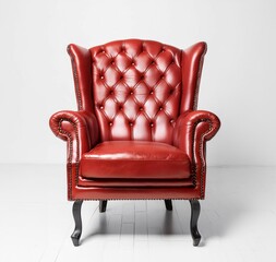 Luxurious red leather chair