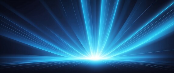 Obraz premium abstract bright blue rays of light beams spectrum banner illustration