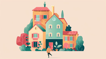 Vector illustration of property rent sale purchase 