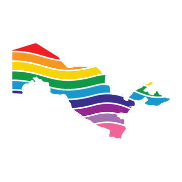 recommend clip art: Uzbekistan swoosh silhouette rainbow map
