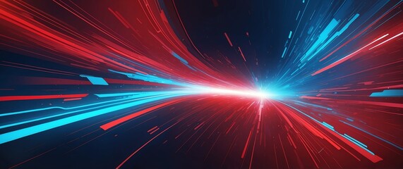 red and blue digital speed future technology abstract concept background banner illustration